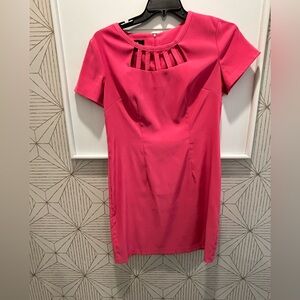 Hot pink AGB dress with neckline detail